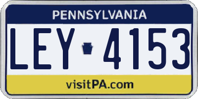 PA license plate LEY4153