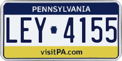 PA license plate LEY4155