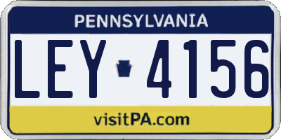 PA license plate LEY4156