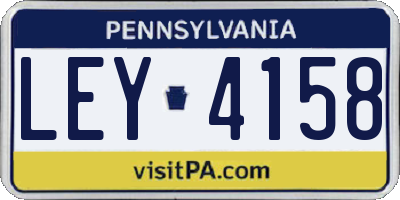 PA license plate LEY4158