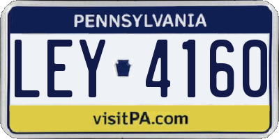 PA license plate LEY4160