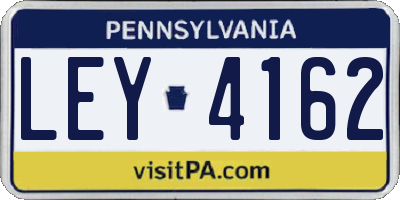 PA license plate LEY4162