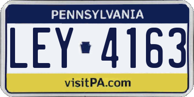 PA license plate LEY4163