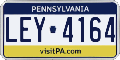 PA license plate LEY4164