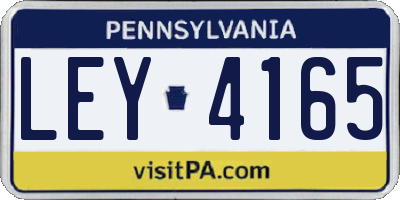 PA license plate LEY4165