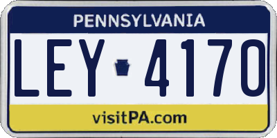 PA license plate LEY4170