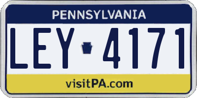 PA license plate LEY4171