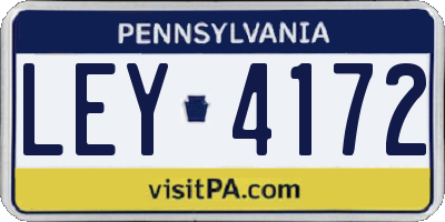 PA license plate LEY4172
