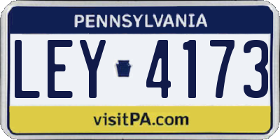 PA license plate LEY4173