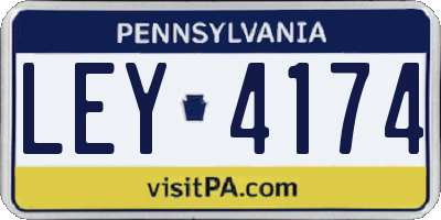 PA license plate LEY4174