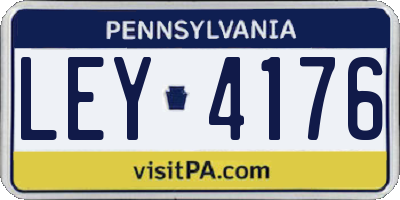 PA license plate LEY4176