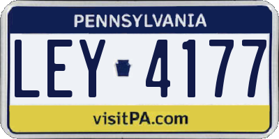 PA license plate LEY4177