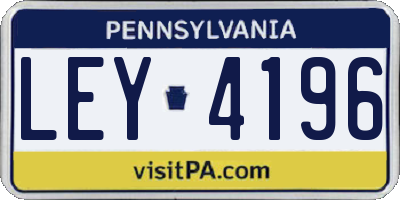 PA license plate LEY4196