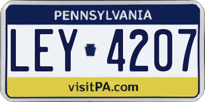 PA license plate LEY4207