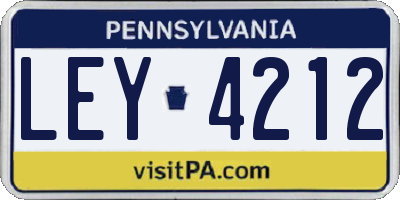 PA license plate LEY4212