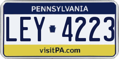 PA license plate LEY4223