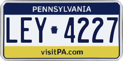 PA license plate LEY4227