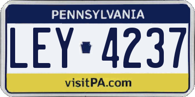 PA license plate LEY4237