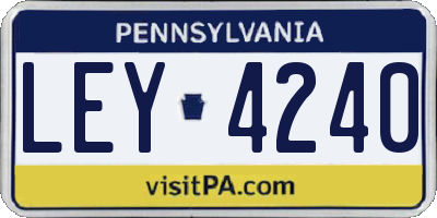 PA license plate LEY4240