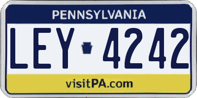 PA license plate LEY4242
