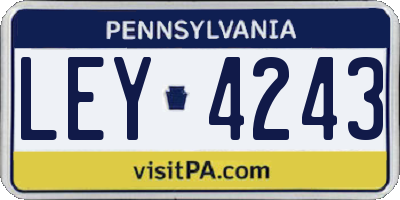 PA license plate LEY4243