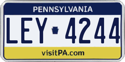 PA license plate LEY4244
