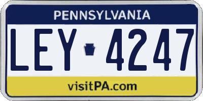 PA license plate LEY4247