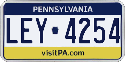 PA license plate LEY4254