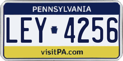 PA license plate LEY4256