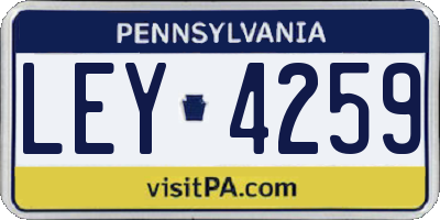 PA license plate LEY4259