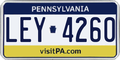 PA license plate LEY4260