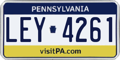 PA license plate LEY4261