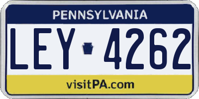 PA license plate LEY4262