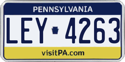 PA license plate LEY4263
