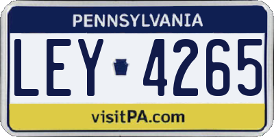 PA license plate LEY4265
