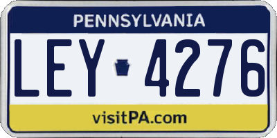 PA license plate LEY4276
