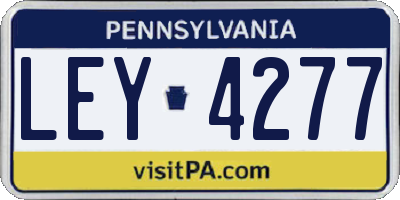 PA license plate LEY4277