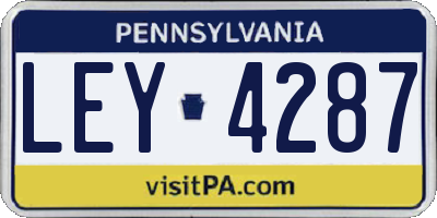 PA license plate LEY4287