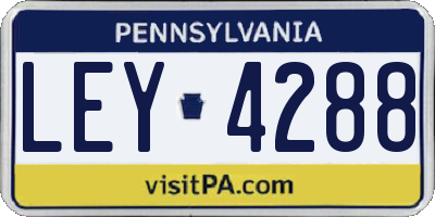 PA license plate LEY4288