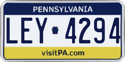 PA license plate LEY4294