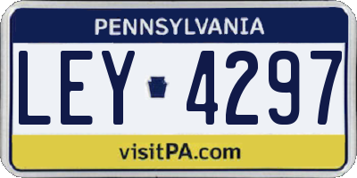 PA license plate LEY4297