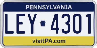 PA license plate LEY4301