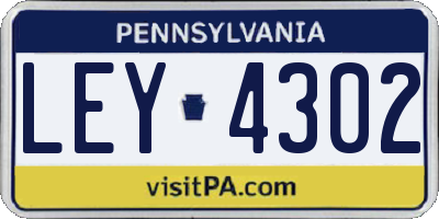 PA license plate LEY4302