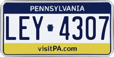 PA license plate LEY4307