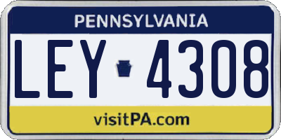 PA license plate LEY4308