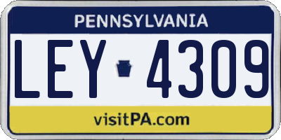 PA license plate LEY4309