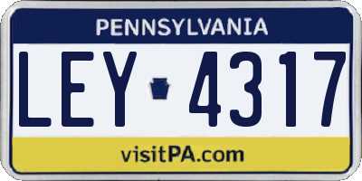 PA license plate LEY4317