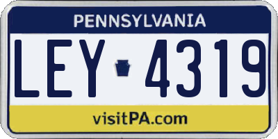 PA license plate LEY4319