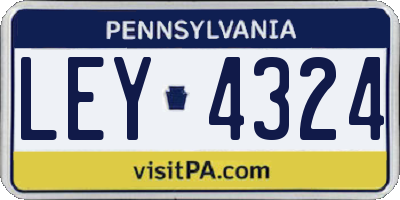 PA license plate LEY4324
