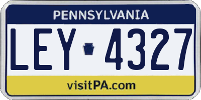 PA license plate LEY4327